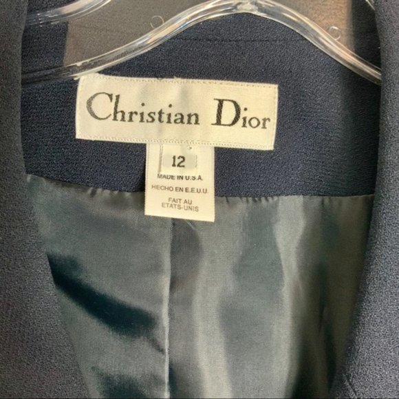 CHRISTIAN DIOR vintage navy blazer / jacket SZ 12 - Picture 3 of 8